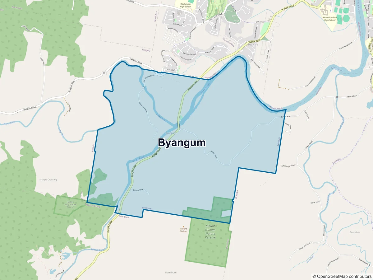 Map of Byangum, NSW, Australia