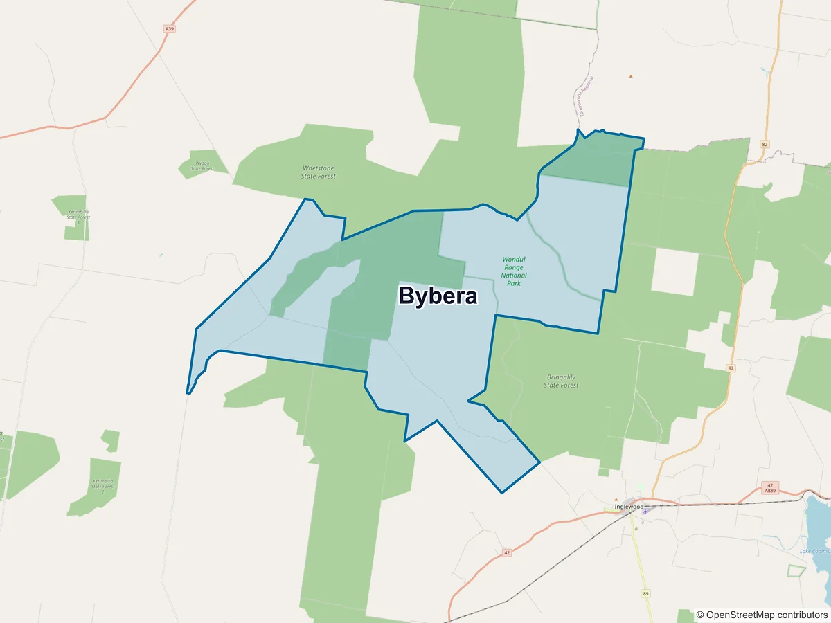 Map of Bybera, QLD, Australia