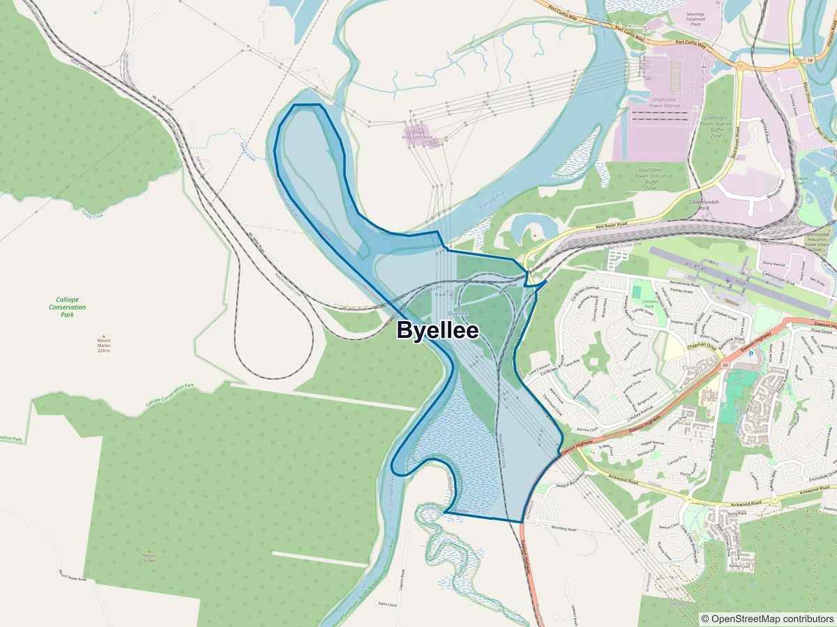 Map of Byellee, QLD, Australia