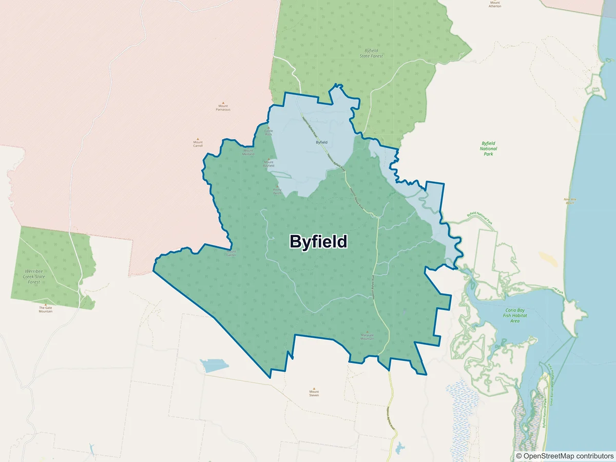 Map of Byfield, QLD, Australia
