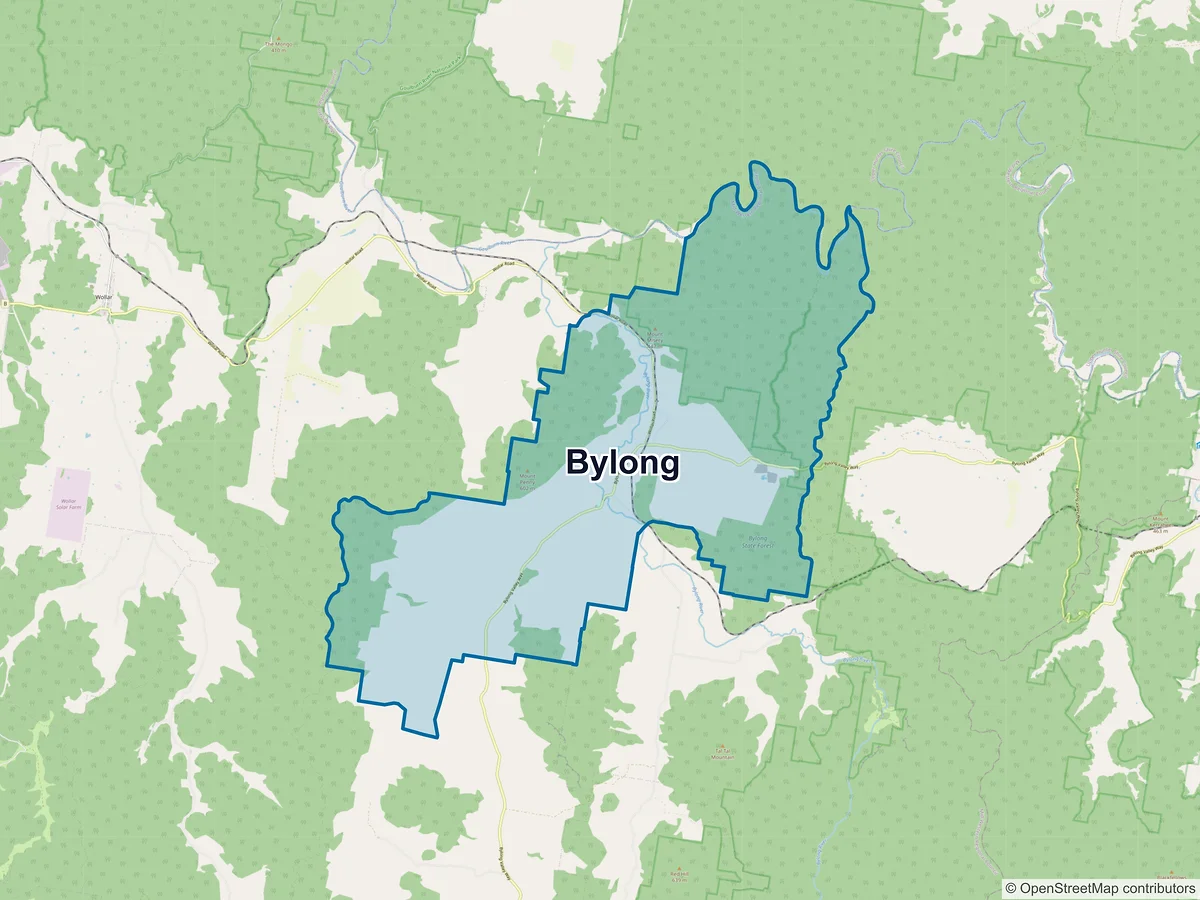 Map of Bylong, NSW, Australia