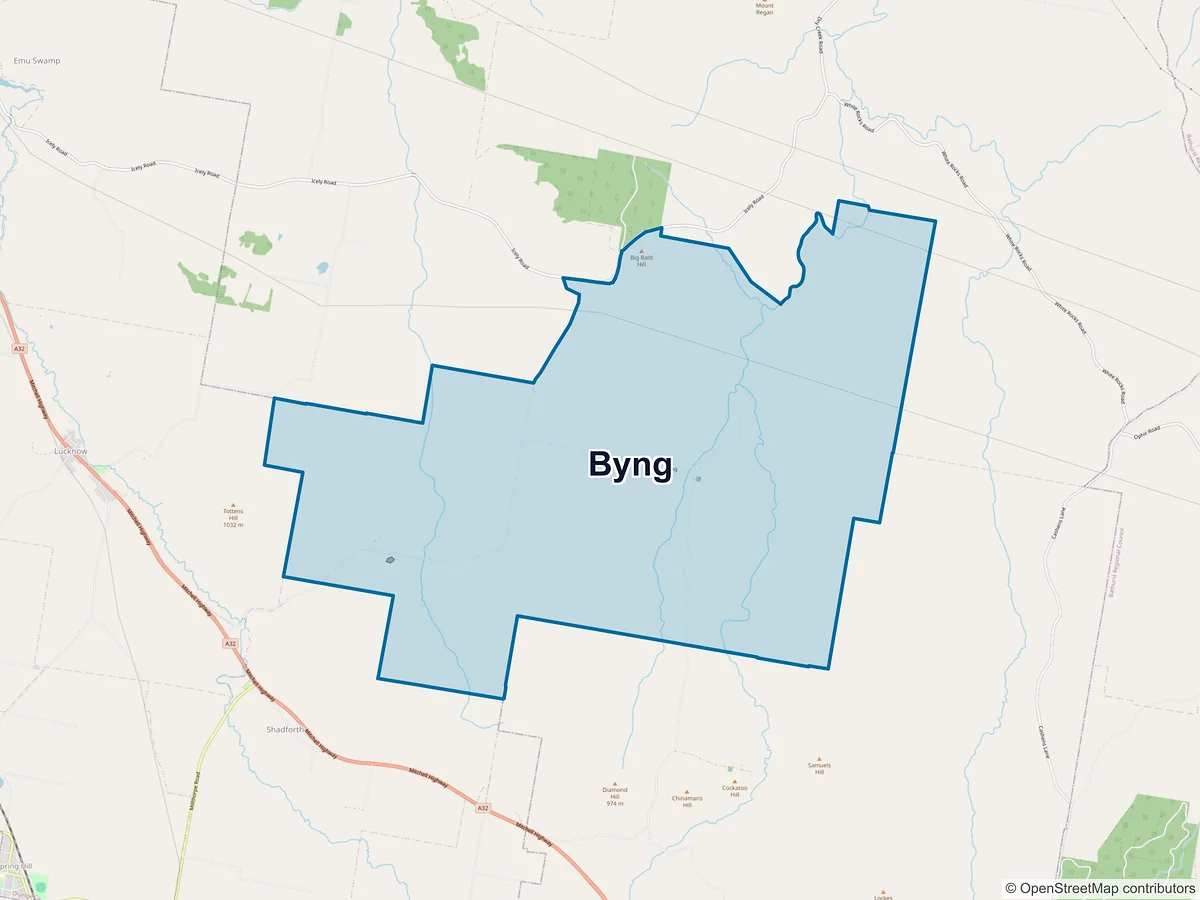 Map of Byng, NSW, Australia