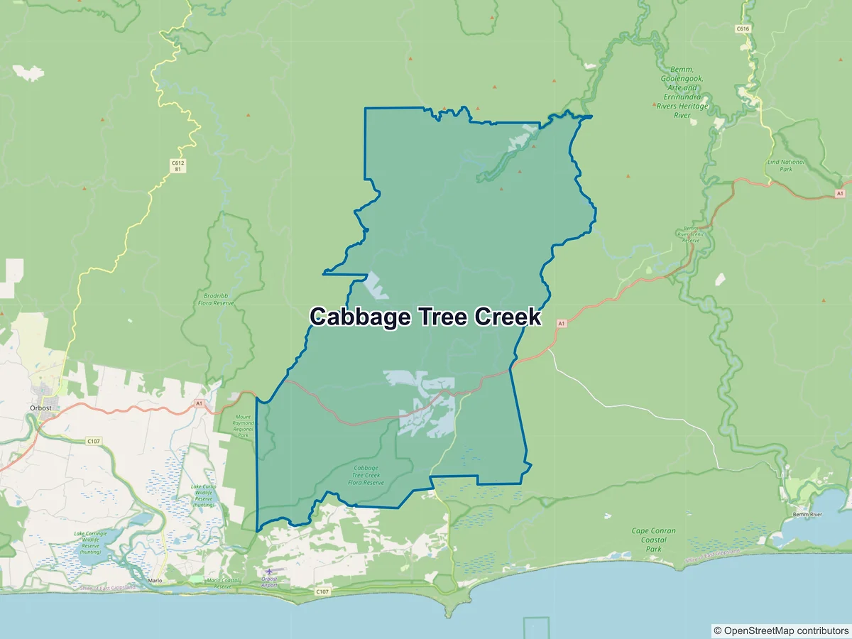 Map of Cabbage Tree Creek, VIC, Australia
