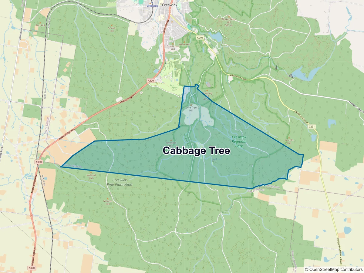 Map of Cabbage Tree, VIC, Australia