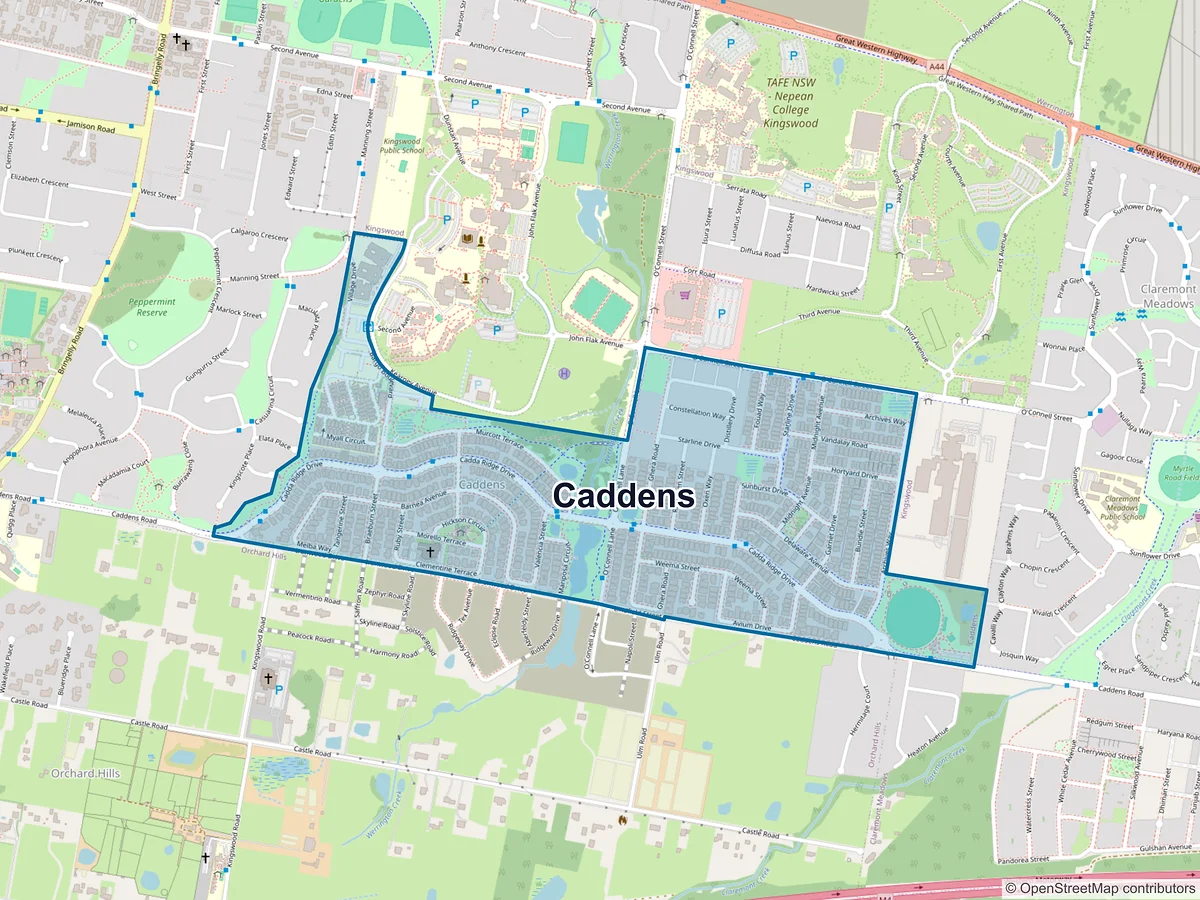 Map of Caddens, NSW, Australia
