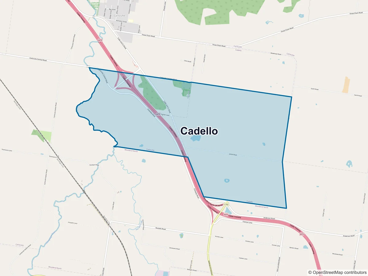 Map of Cadello, VIC, Australia