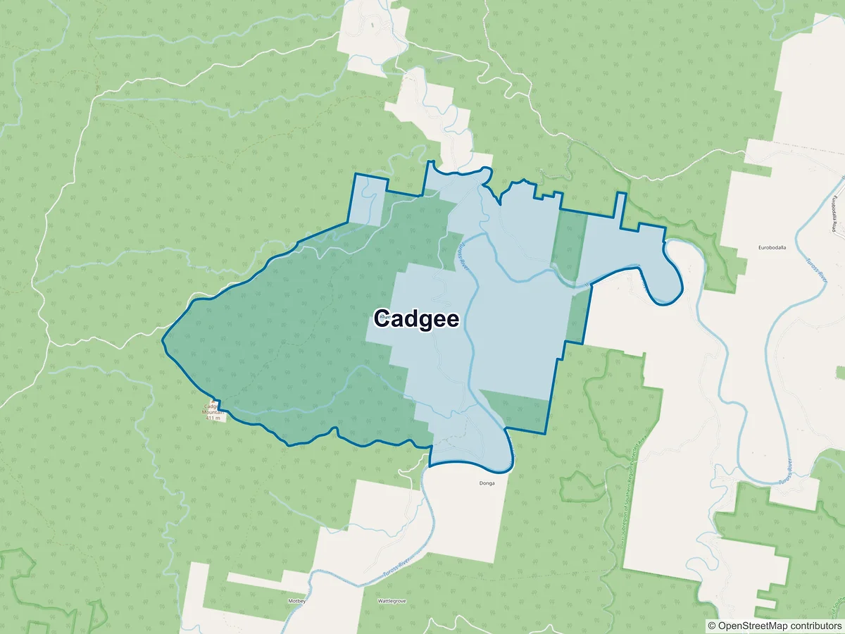 Map of Cadgee, NSW, Australia