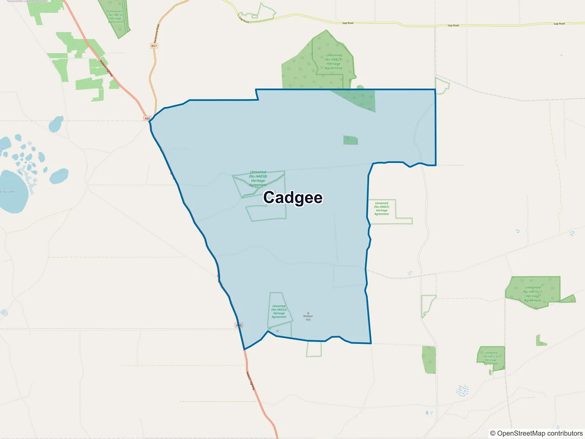 Map of Cadgee, SA, Australia