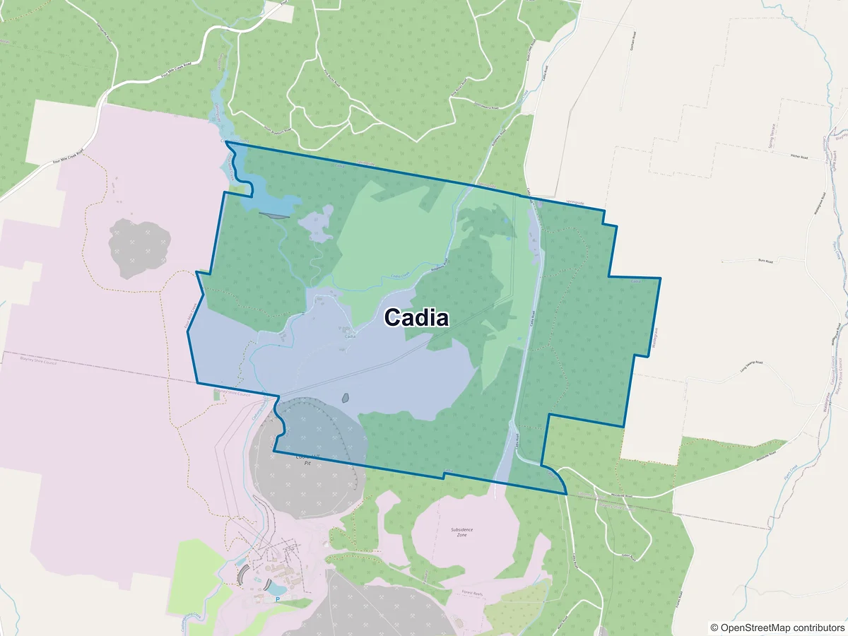 Map of Cadia, NSW, Australia