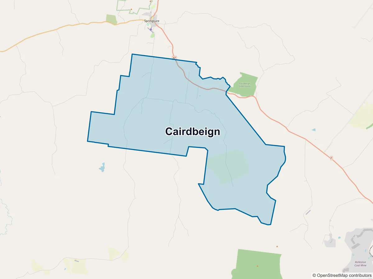 Map of Cairdbeign, QLD, Australia