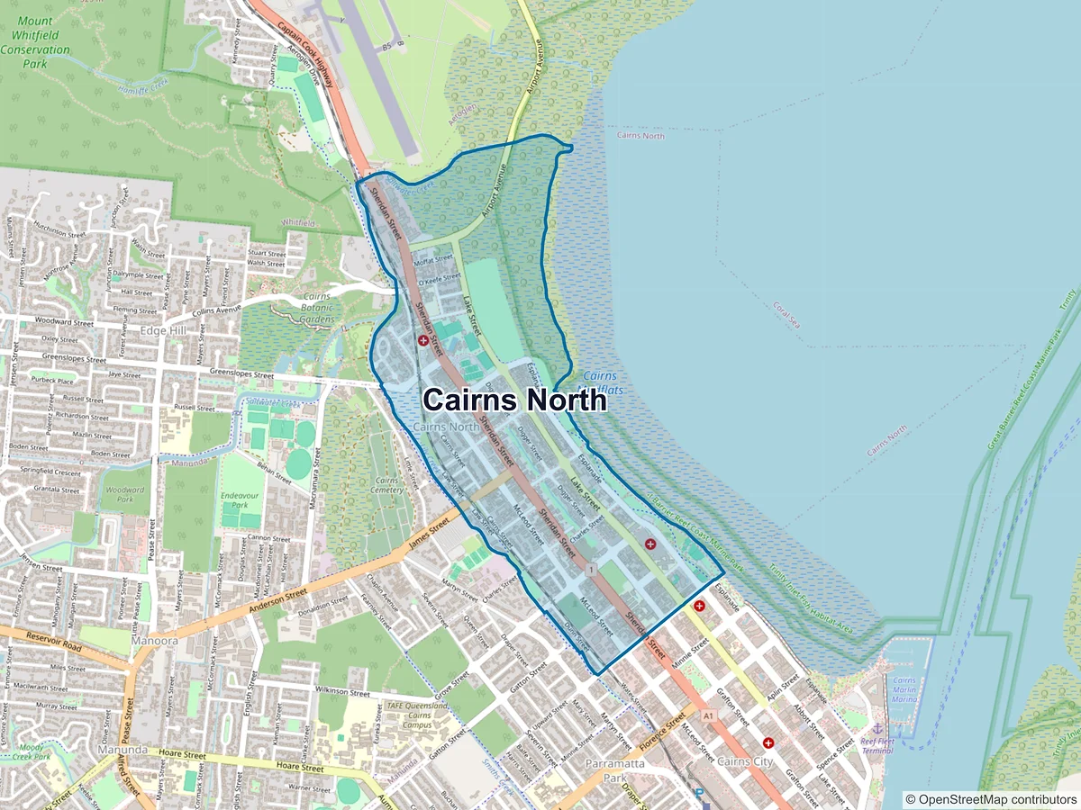 Map of Cairns North, QLD, Australia