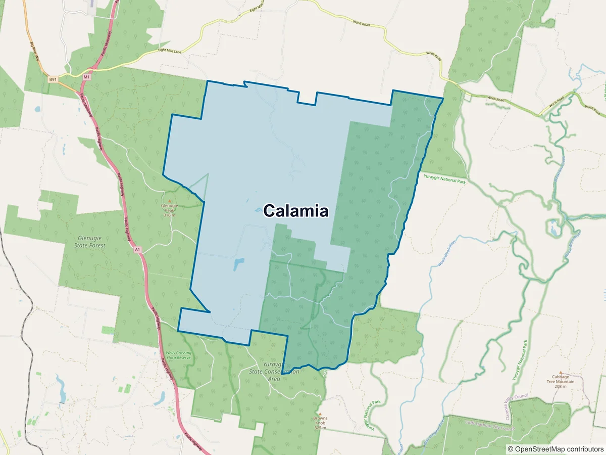 Map of Calamia, NSW, Australia