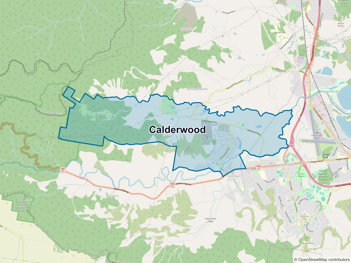 Map of Calderwood, NSW, Australia