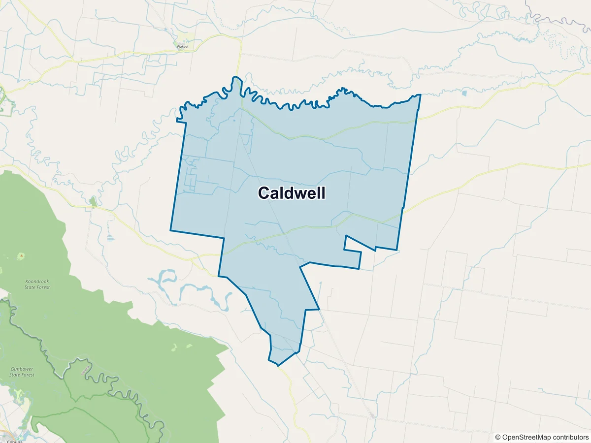 Map of Caldwell, NSW, Australia