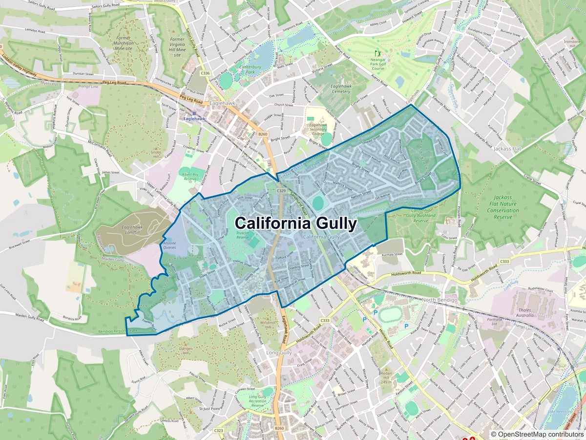 Map of California Gully, VIC, Australia