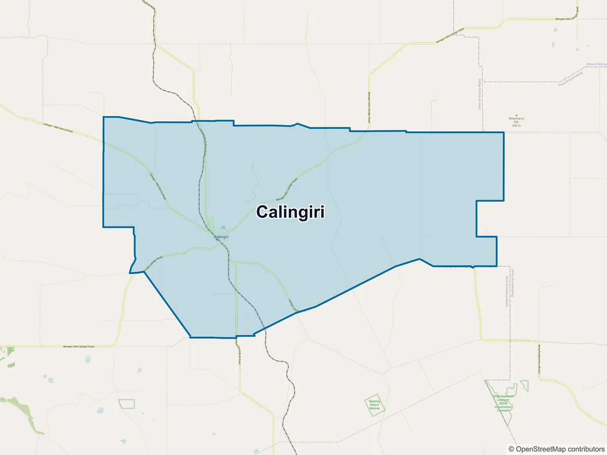 Map of Calingiri, WA, Australia