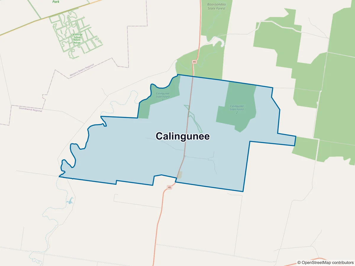Map of Calingunee, QLD, Australia