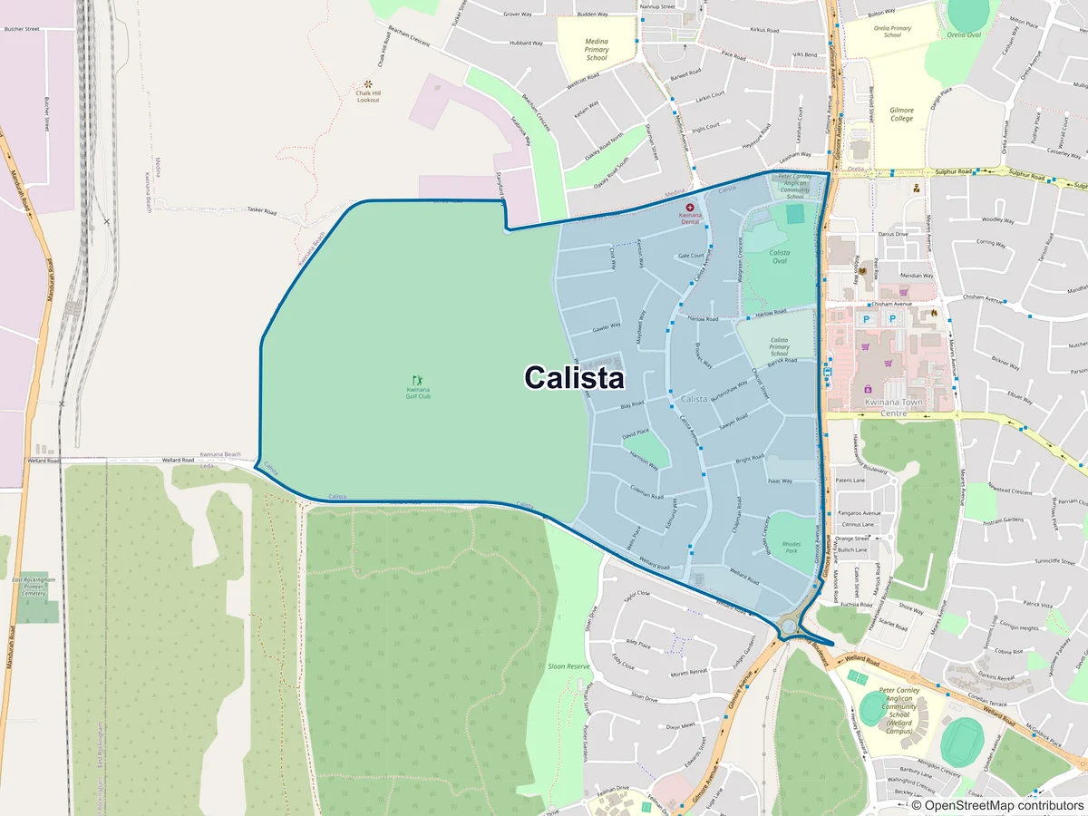 Map of Calista, WA, Australia