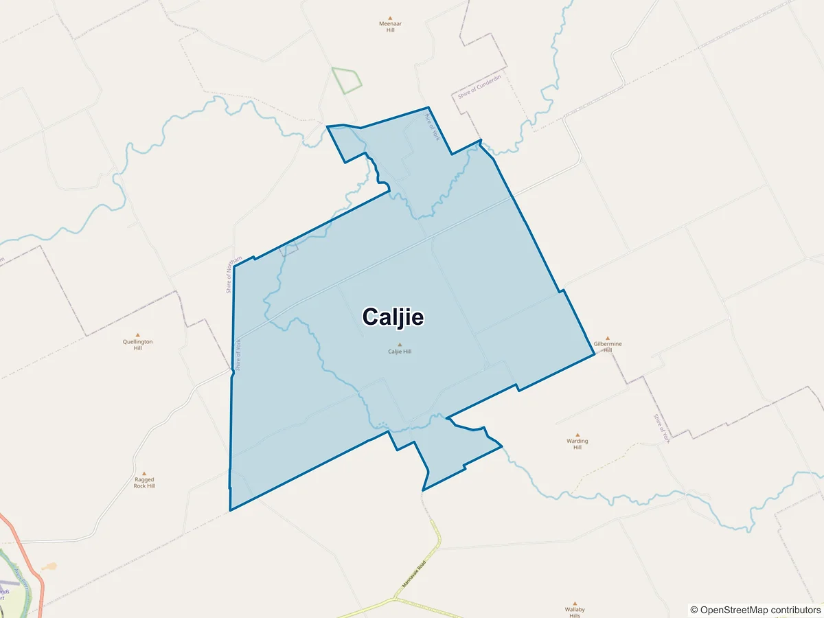 Map of Caljie, WA, Australia