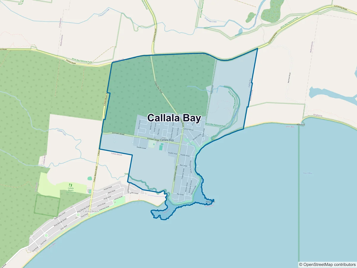 Map of Callala Bay, NSW, Australia