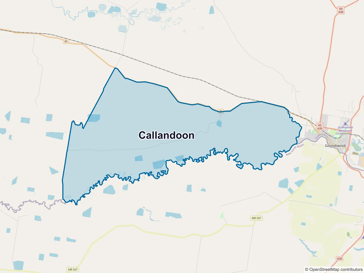 Map of Callandoon, QLD, Australia