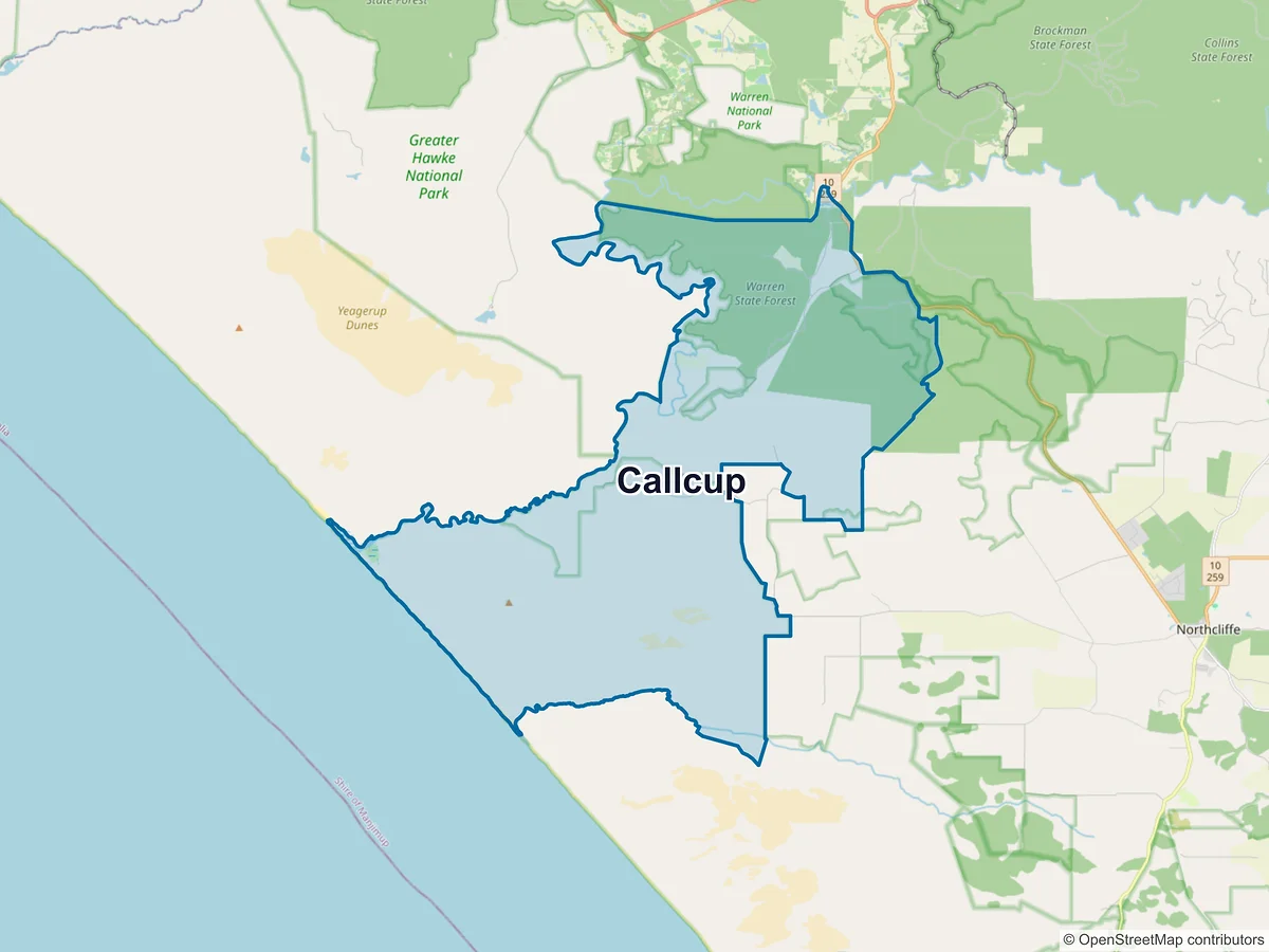 Map of Callcup, WA, Australia