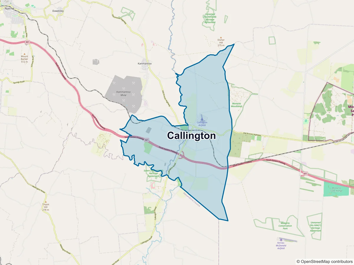 Map of Callington, SA, Australia