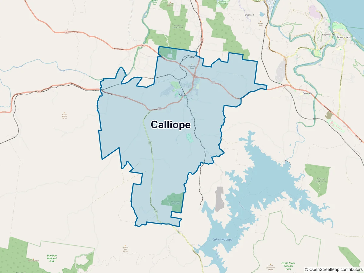 Map of Calliope, QLD, Australia