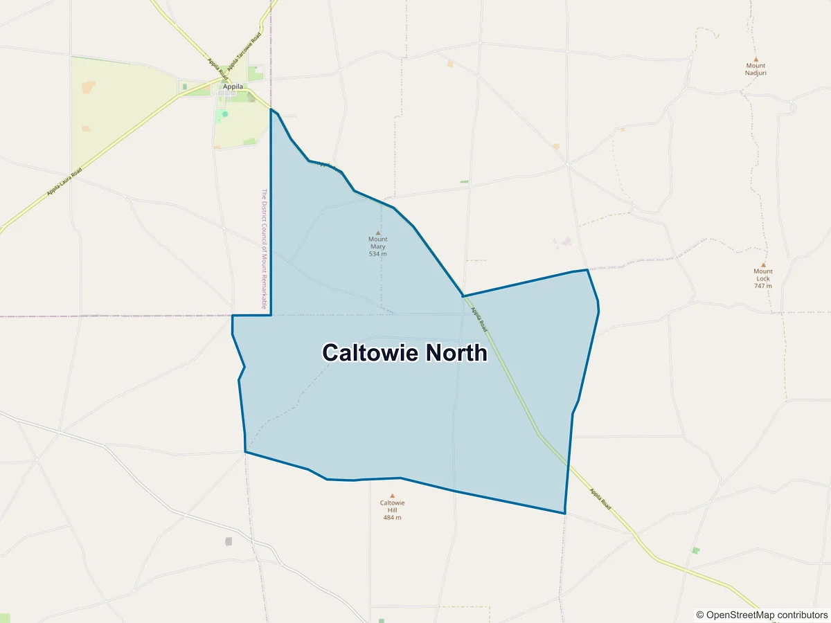 Map of Caltowie North, SA, Australia