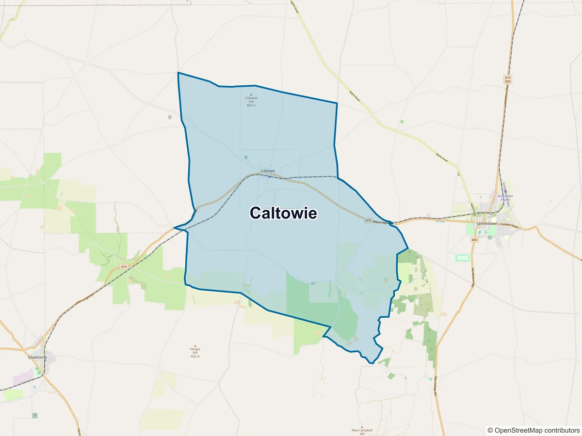 Map of Caltowie, SA, Australia