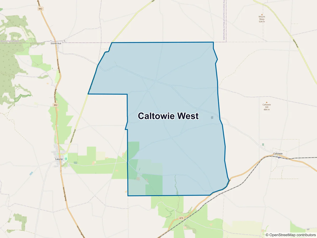 Map of Caltowie West, SA, Australia