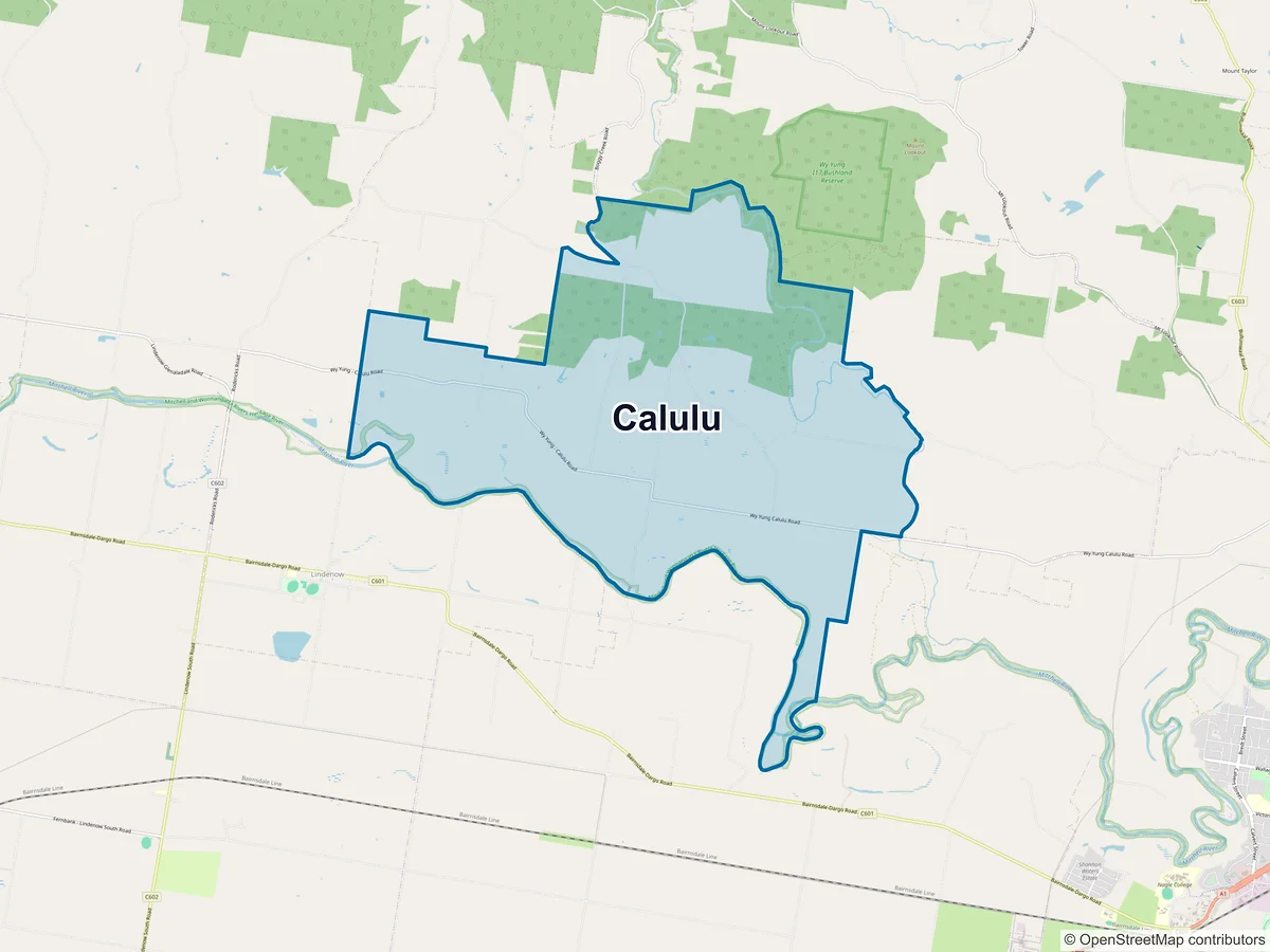 Map of Calulu, VIC, Australia