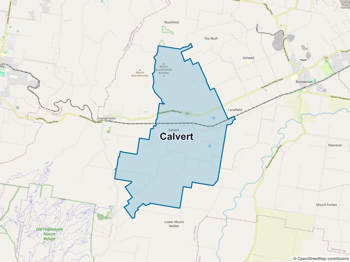Map of Calvert, QLD, Australia