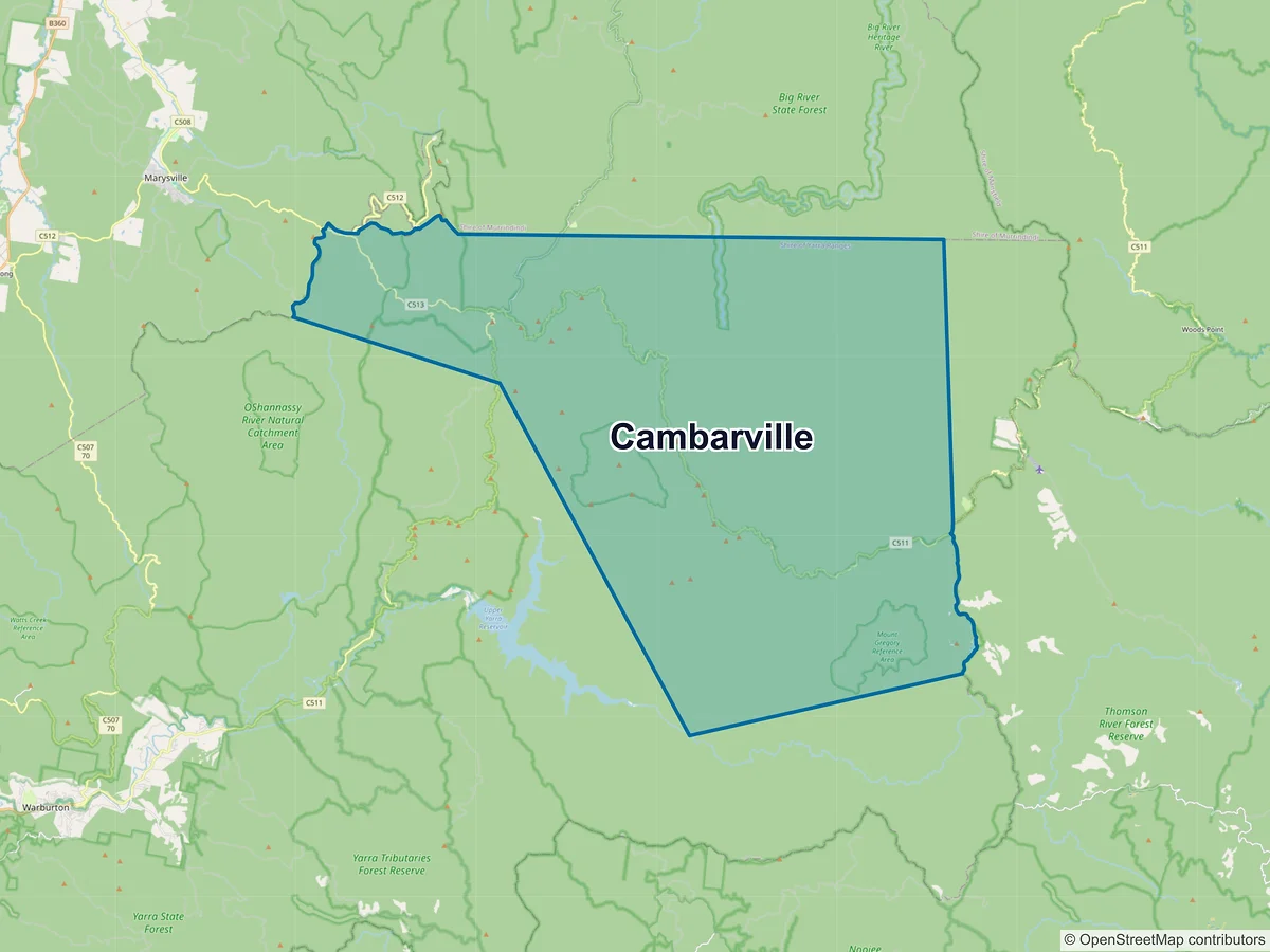 Map of Cambarville, VIC, Australia