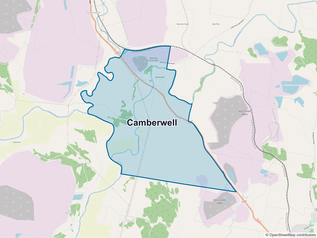 Map of Camberwell, NSW, Australia