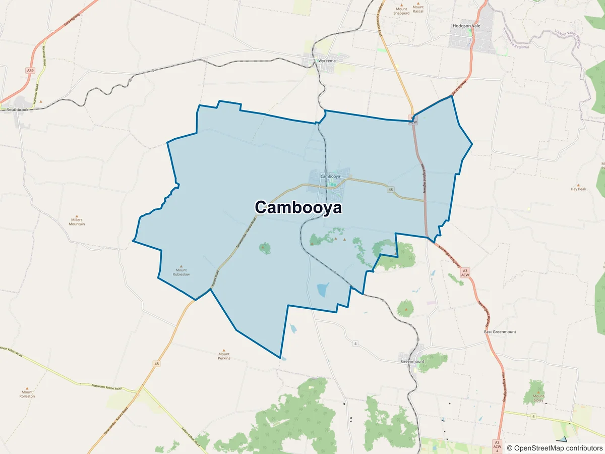 Map of Cambooya, QLD, Australia