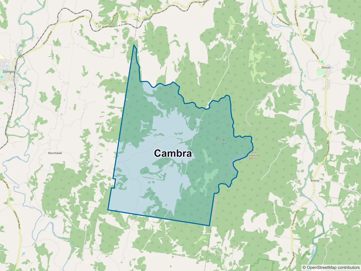 Map of Cambra, NSW, Australia