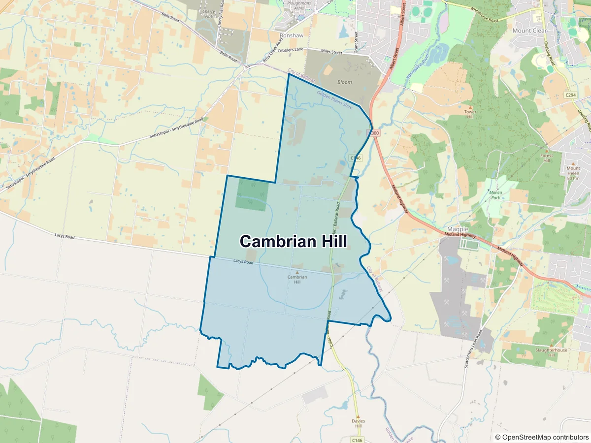 Map of Cambrian Hill, VIC, Australia