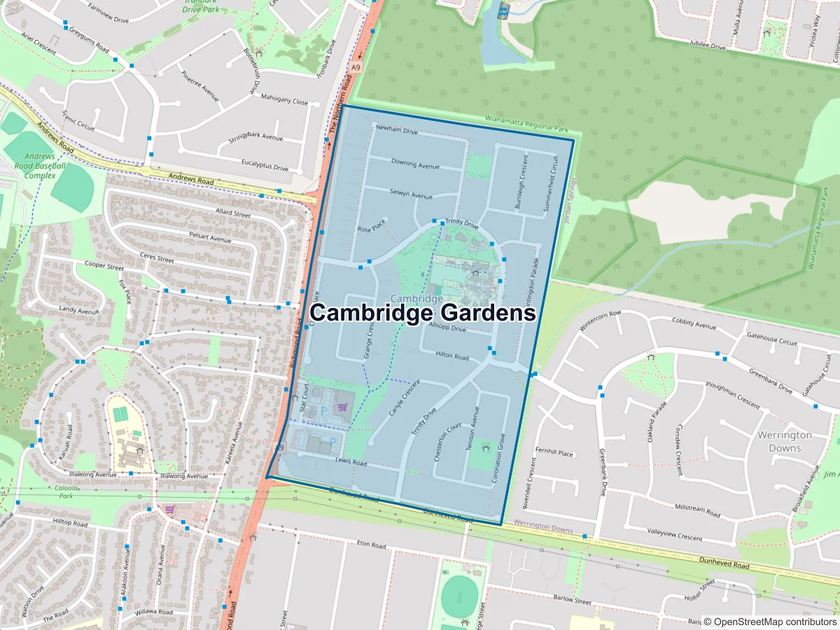 Map of Cambridge Gardens, NSW, Australia