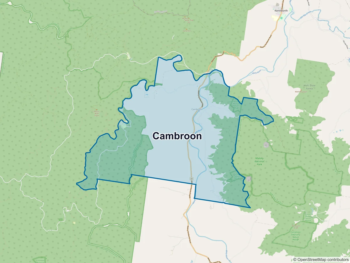 Map of Cambroon, QLD, Australia