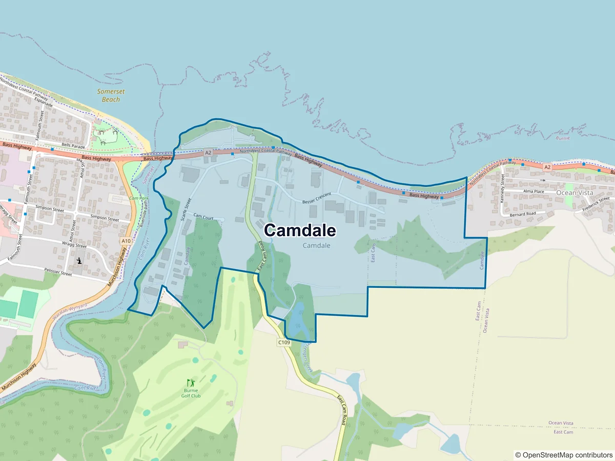 Map of Camdale, TAS, Australia