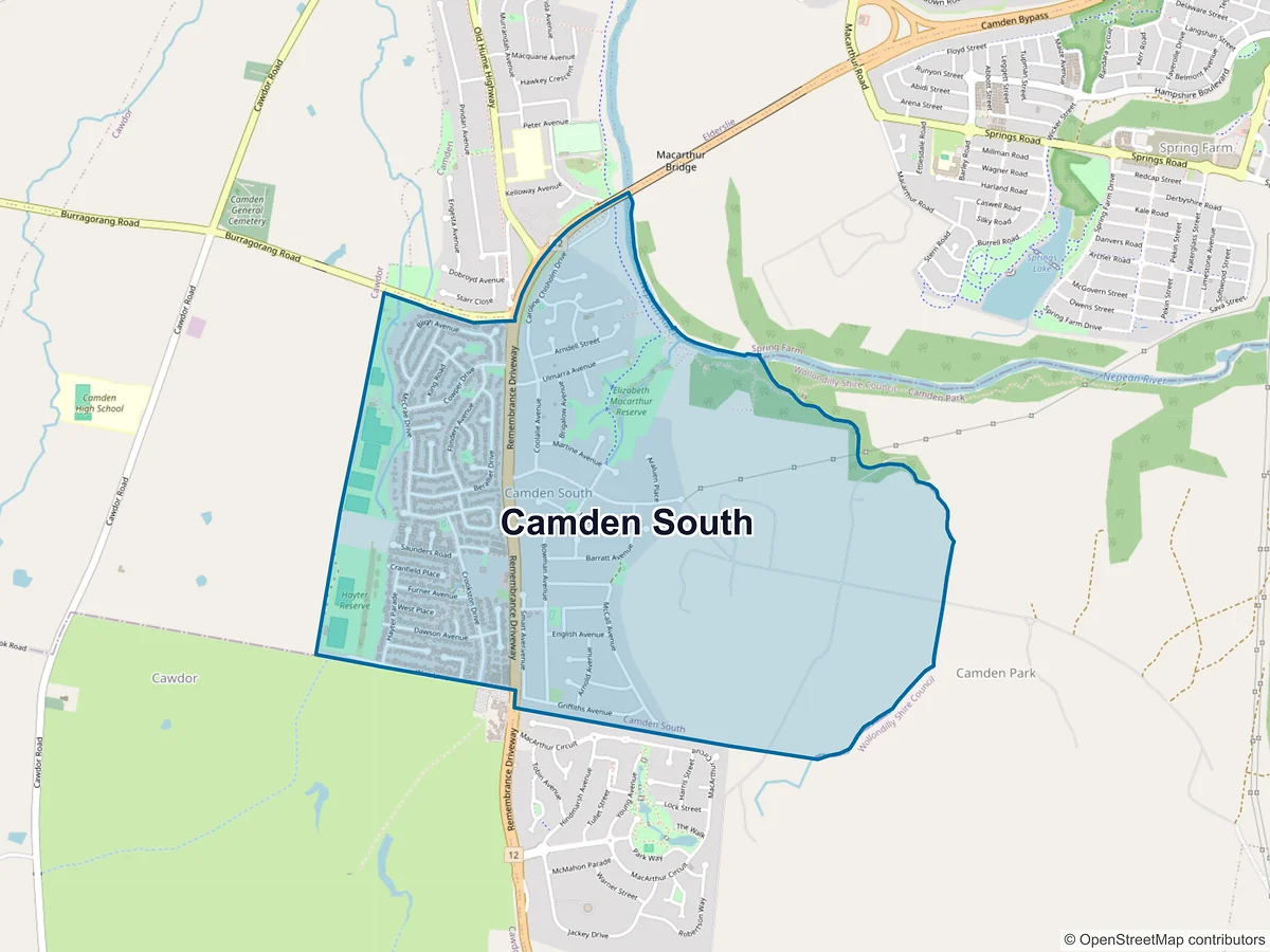 Map of Camden South, NSW, Australia
