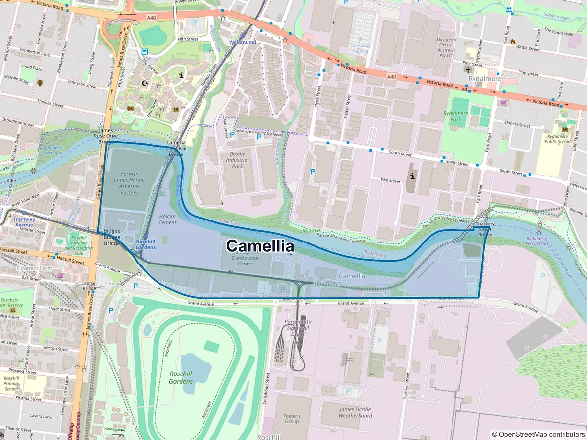 Map of Camellia, NSW, Australia