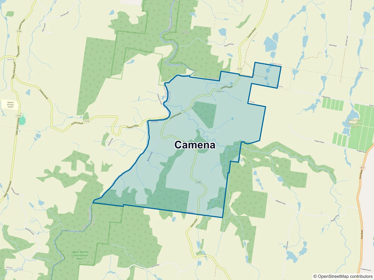 Map of Camena, TAS, Australia
