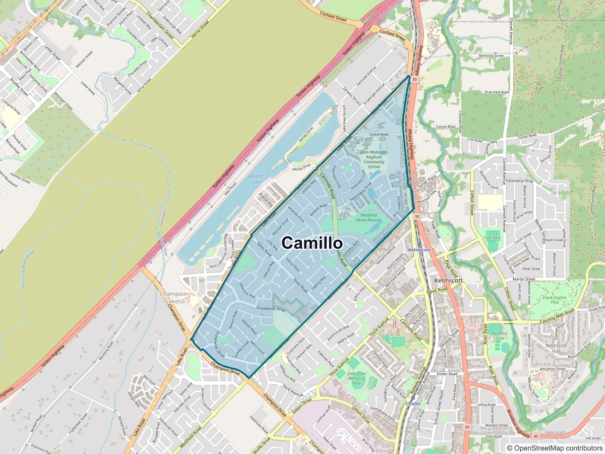 Map of Camillo, WA, Australia