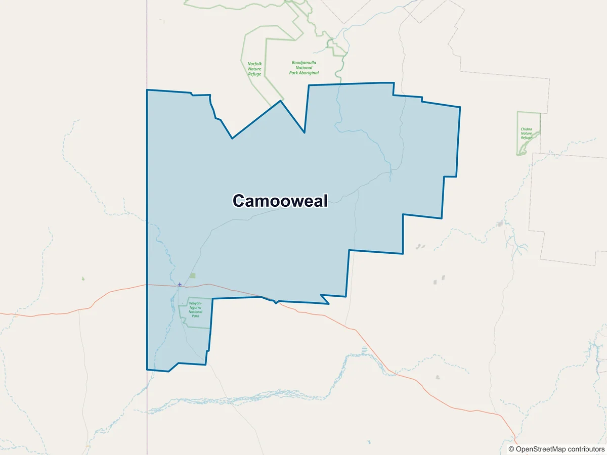 Map of Camooweal, QLD, Australia