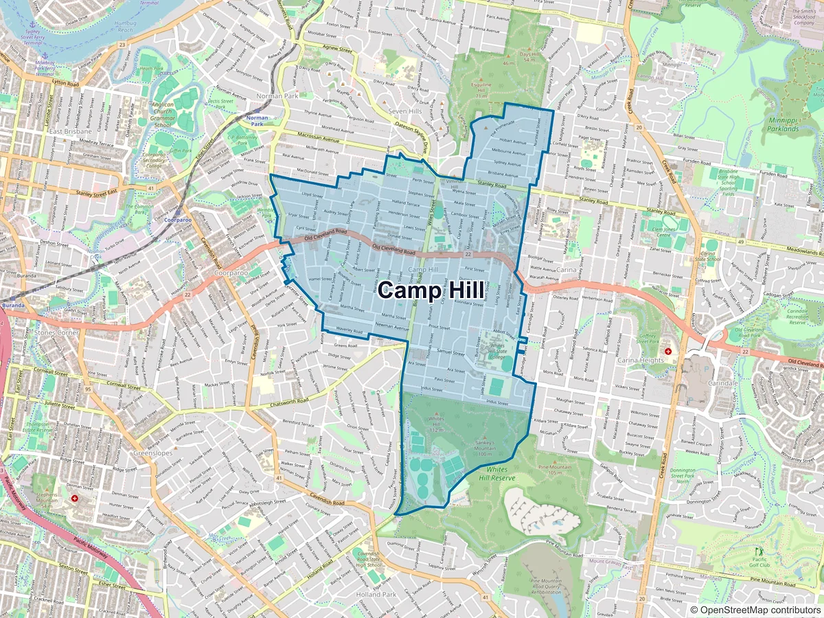 Map of Camp Hill, QLD, Australia