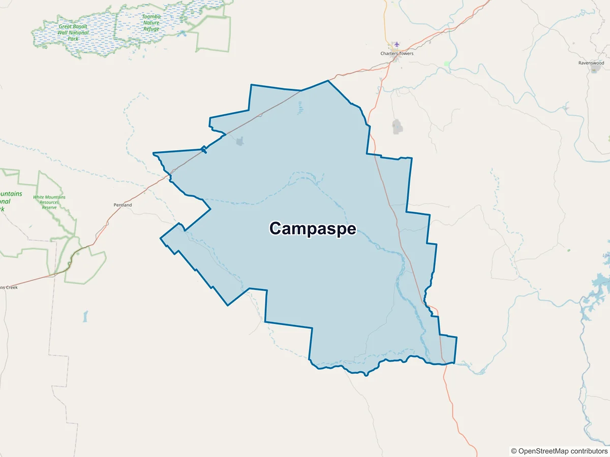 Map of Campaspe, QLD, Australia