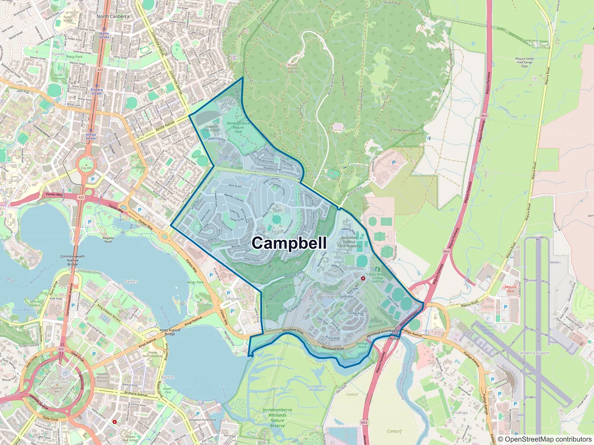 Map of Campbell, ACT, Australia