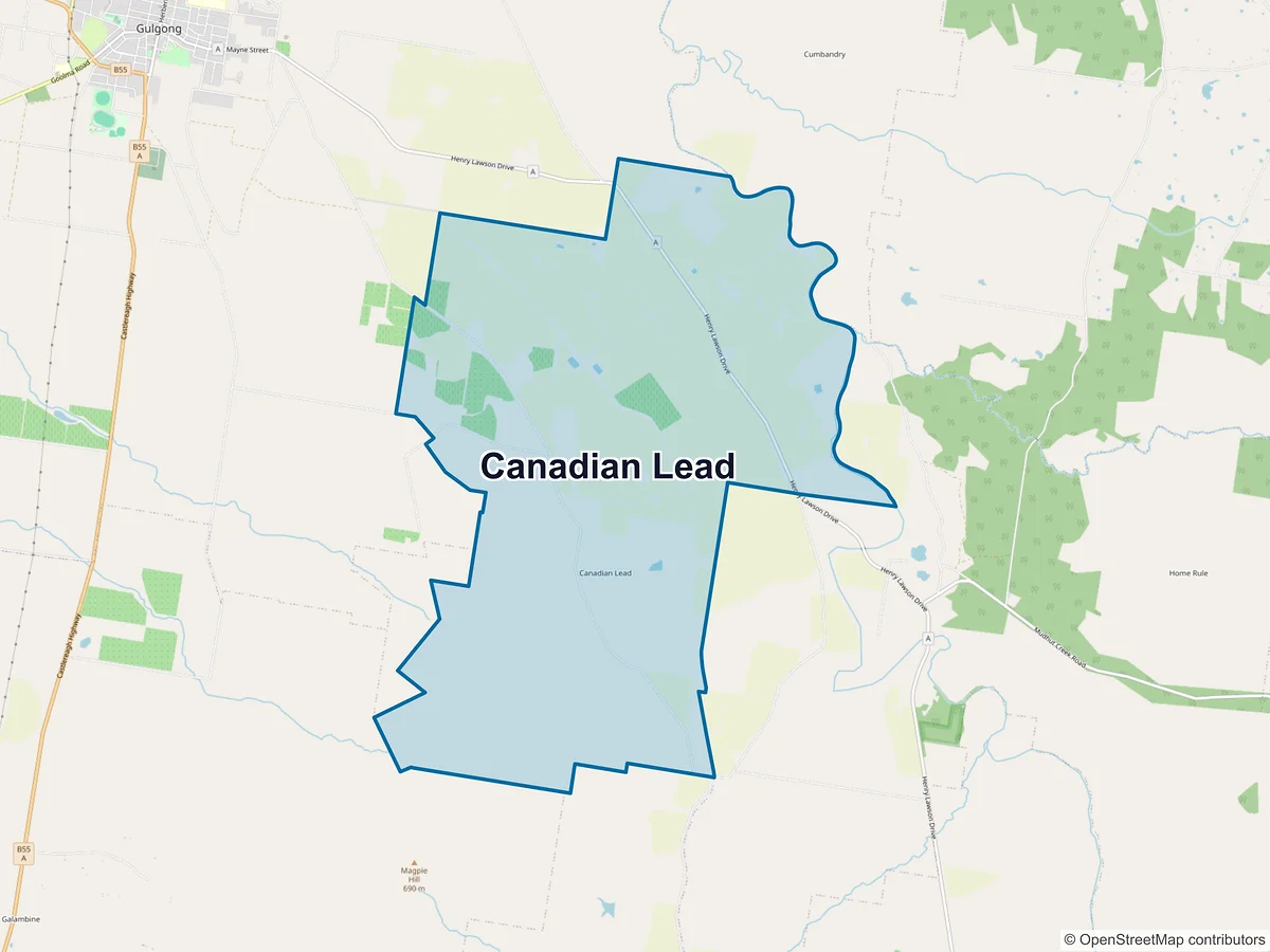 Map of Canadian Lead, NSW, Australia